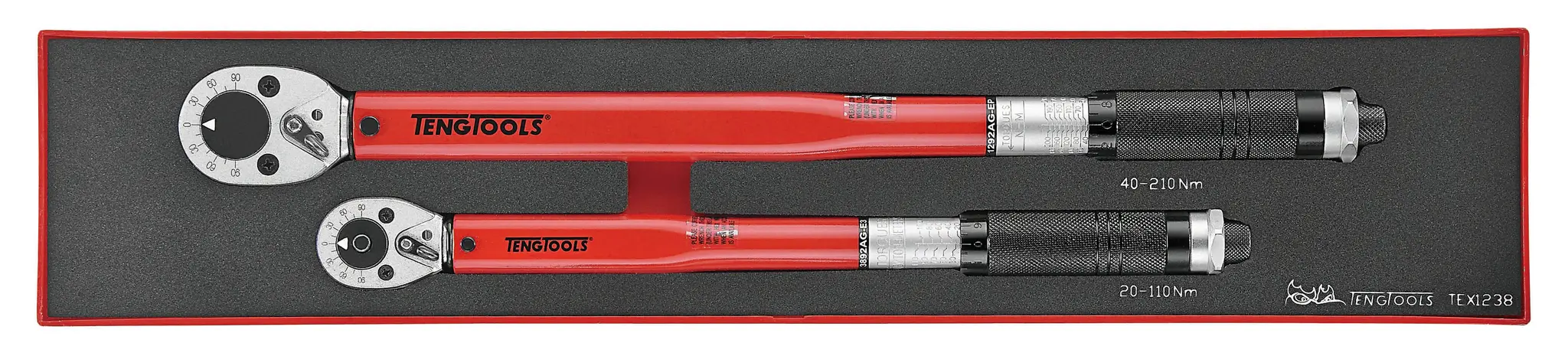 Produktfoto 1 von Teng Tools 1/2 in Klick-Drehmomentschlüssel Vierkant 20 to 110 Nm, 40 to 210 Nm, Länge 52 mm, 4 %