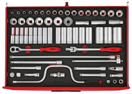Produktfoto 1 von Teng Tools Steckschlüsselsatz 1/2 in Vierkant Sechskant 63-teilig