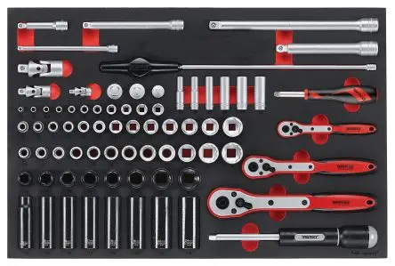 Produktfoto 1 von Teng Tools Steckschlüsselsatz Vierkant Normal 4 to 24 mm 77-teilig