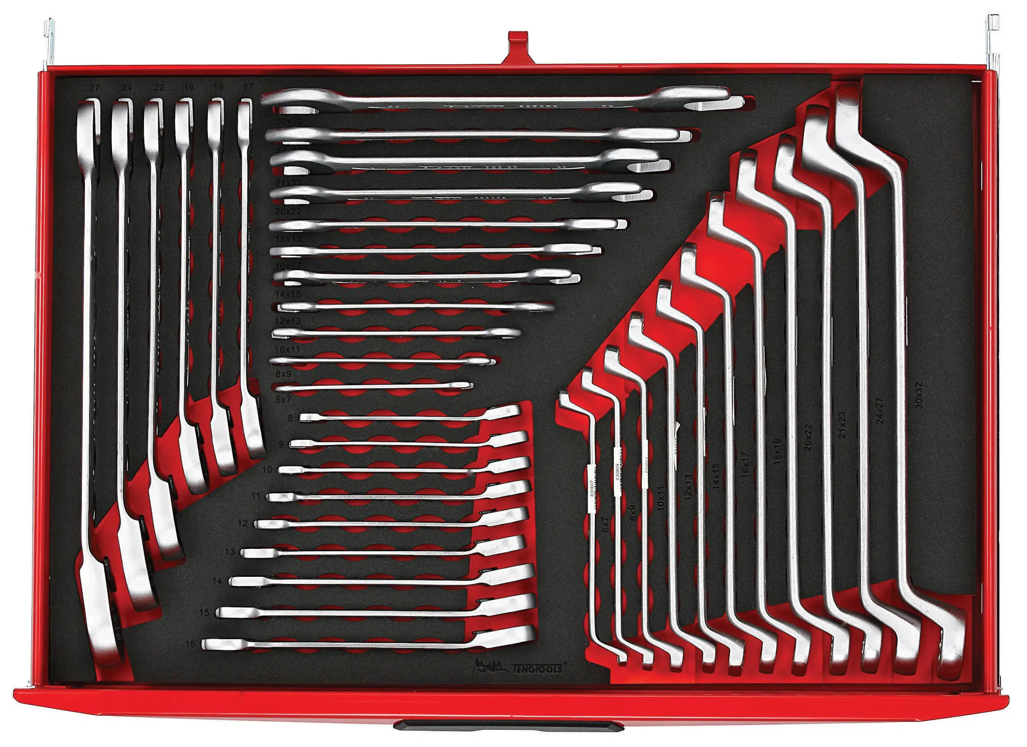 Produktfoto 1 von Teng Tools Schraubenschlüsselsatz Ratschenschlüsselsatz CrV-Stahl, 37-teilig 8 To 32 mm