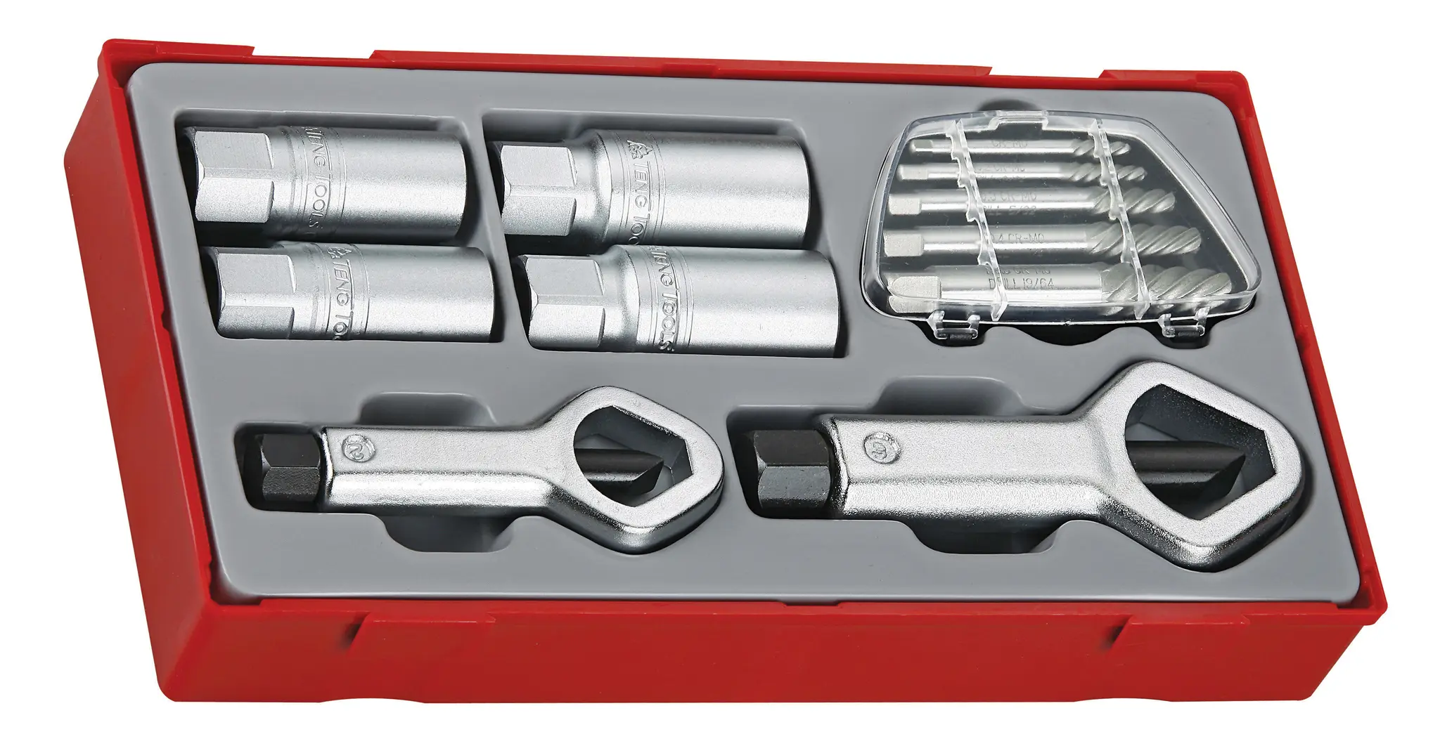 Produktfoto 1 von Teng Tools, 11-teilig Schraubenausdreher, Kunststoff, Stahl, Mutternteiler, Schraubenauszieher, Bolzenauszieher