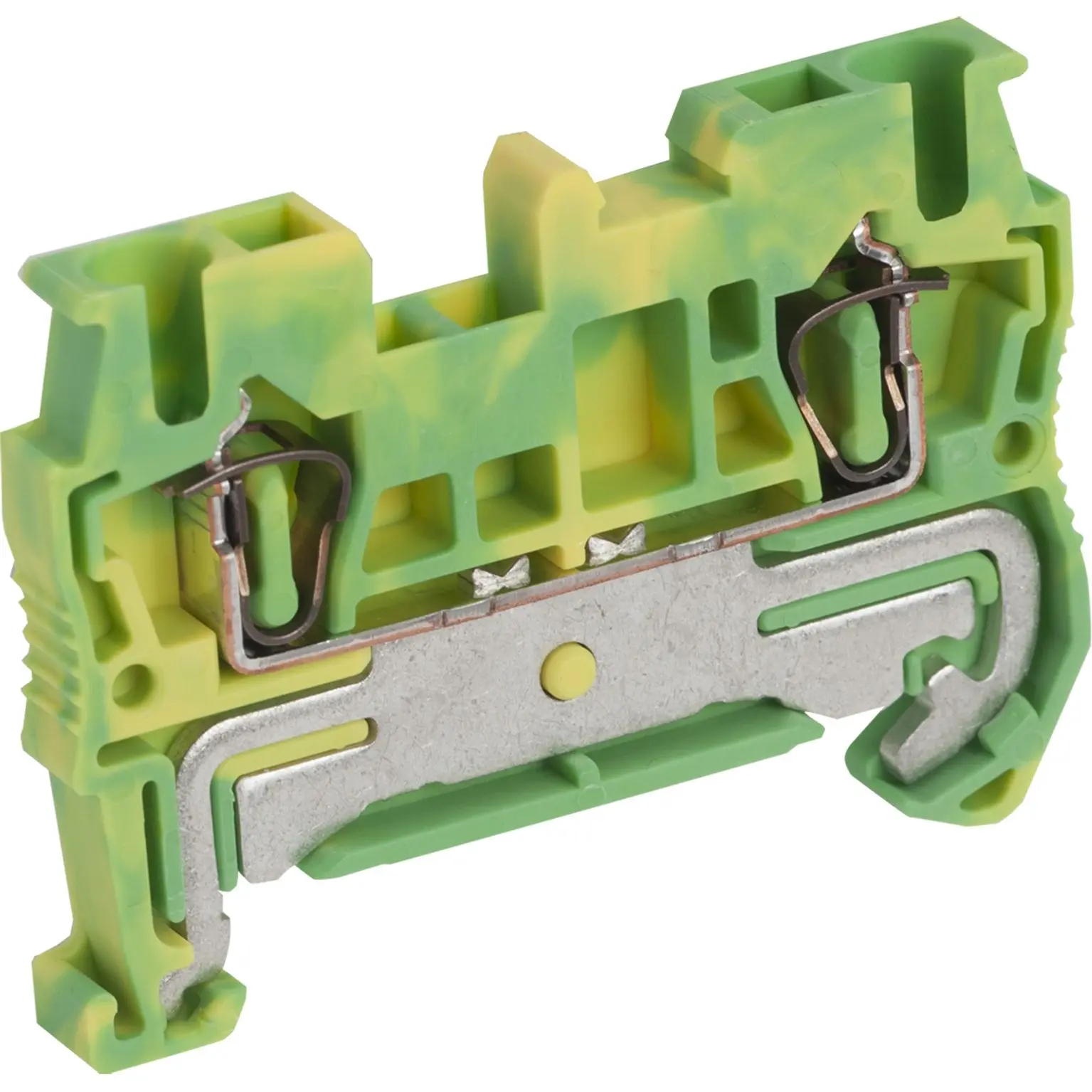 Produktfoto 1 von Schneider Electric Schutzleiterklemme, DIN-Hutschiene, 2-polig, 2.5 mm² Federanschlussklemme, Grün, Gelb Polyamid 66
