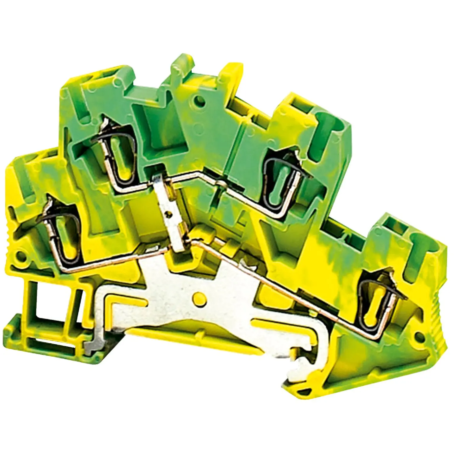 Produktfoto 1 von Schneider Electric Schutzleiterklemme, Schutzleiter, 2-polig, 2.5 mm² Federanschlussklemme, Grün, Gelb Polyamid 66 ATEX
