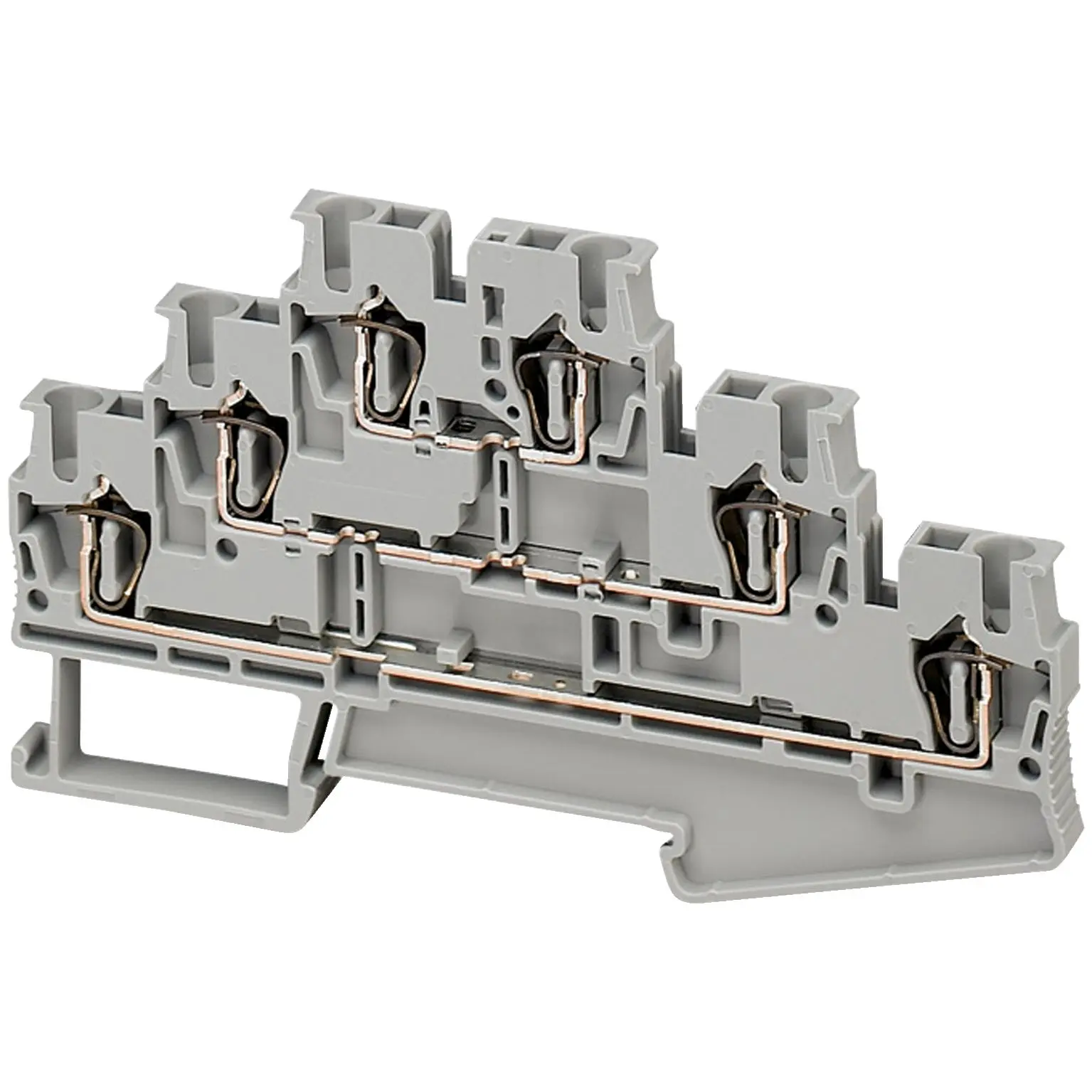 Produktfoto 1 von Schneider Electric TRR Anschlussklemmenblock für Durchkontaktierung 3 Grau, 2.5 mm², 500 V Federanschlussklemme