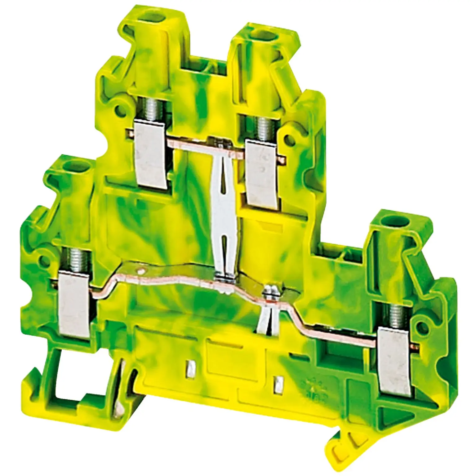 Produktfoto 1 von Schneider Electric Schutzleiterklemme, Schutzleiter, 2-polig, 2.5 mm² Schraubbefestigung, Grün, Gelb Polyamid 66 ATEX