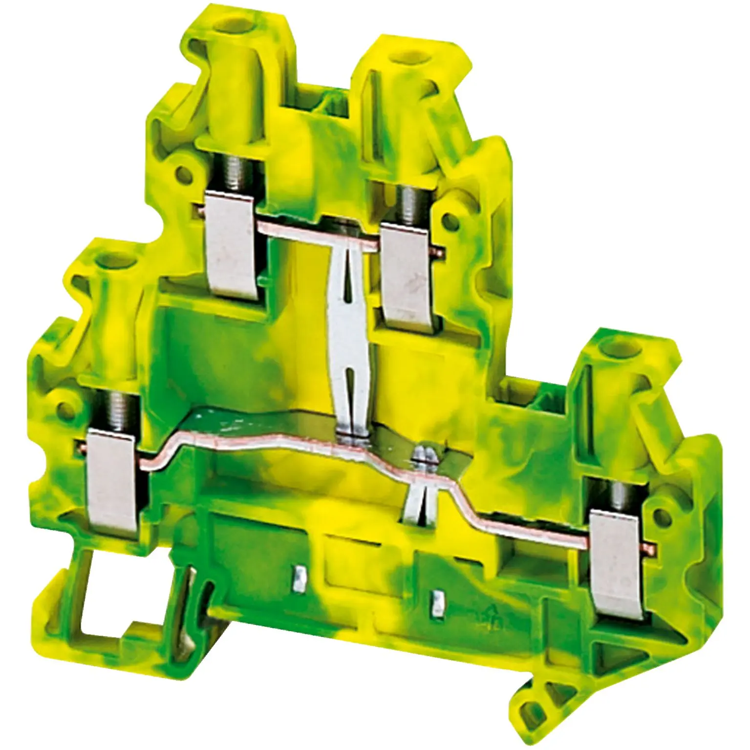 Produktfoto 1 von Schneider Electric Schutzleiterklemme, Schutzleiter, 2-polig, 4 mm² Schraubbefestigung, Grün, Gelb Polyamid 66 ATEX