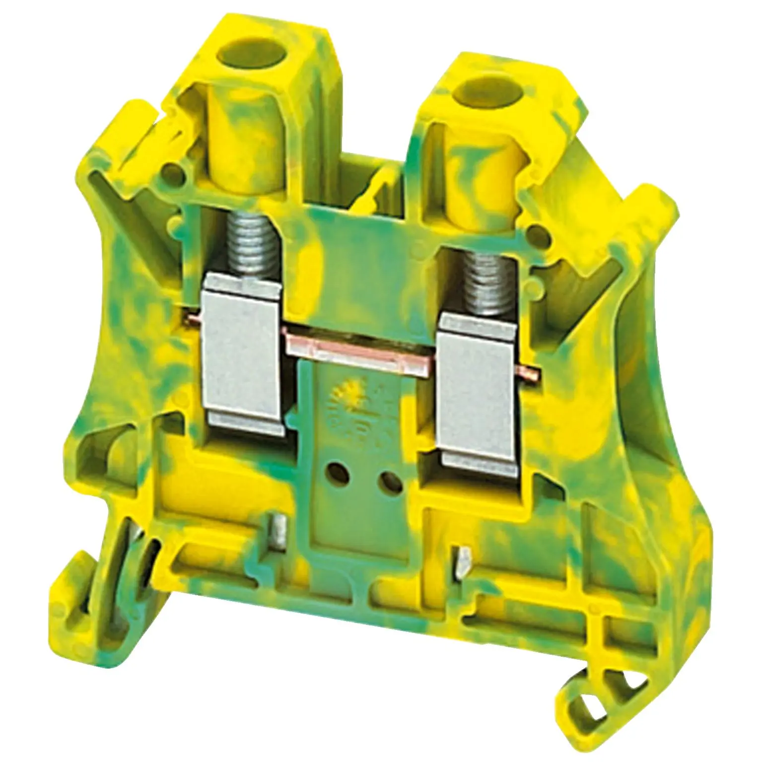 Produktfoto 1 von Schneider Electric Schutzleiterklemme, DIN-Hutschiene, 2-polig, 0.2 to 10 mm², 6 mm² Schraubbefestigung, Grün, Gelb