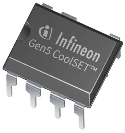 Produktfoto 1 von Infineon 5 Quasi-resonanter integrierter Leistungs-IC, Quasi-resonant CoolSET, DIP 7-Pin