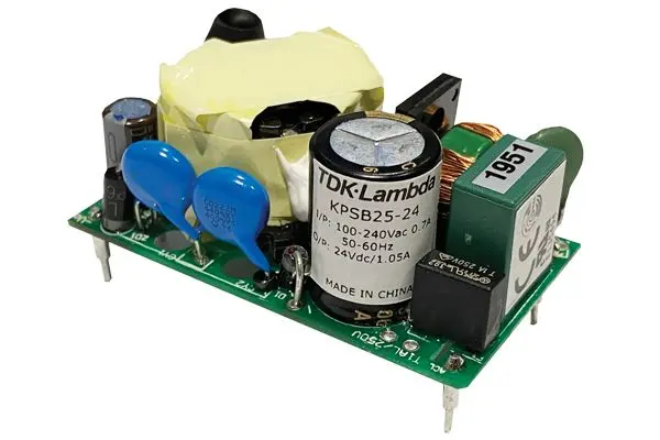 Produktfoto 1 von TDK-Lambda KPSB25 Schaltnetzteil, 24V dc / 1.05A 2-Kanal 25W 90 → 264V ac Gekapselt