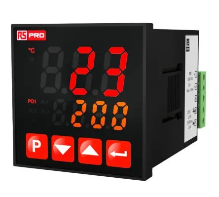 RS PRO ECO PID Temperaturregler Frontplattenmontage 2, 3 x Halbleiterrelais, Relais Ausgang/ Thermoelement,