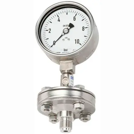 Produktfoto 1 von WIKA Mit Gewinde DSS10M Manometer 100 mm -1 bar → 5 bar Edelstahl Gehäuse G 1/2