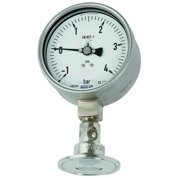 Produktfoto 1 von WIKA DSS22F Druckmessgerät Prozessanschluss unten Analog 0bar → 2.5bar, Ø 100mm