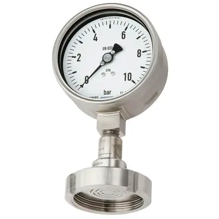 Produktfoto 1 von WIKA Mit Gewinde DSS18F Manometer 100 mm -1 bar → 9 bar Edelstahl Gehäuse DN 25