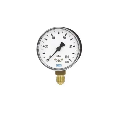 WIKA 611.10 6X1.10 Druckmessgerät Prozessanschluss unten Analog 0bar → 0.6bar, Ø 63mm NPT1/4