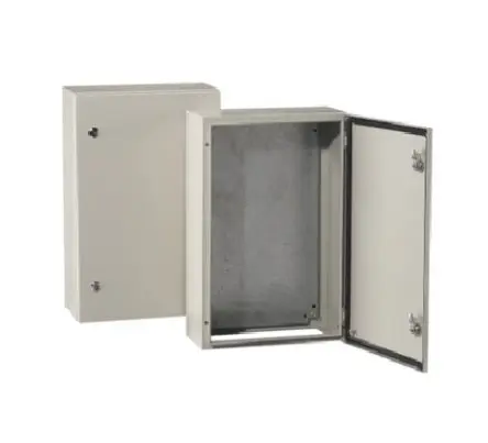 Produktfoto 1 von RS PRO Stahl Wandanschlusskasten Grau IP66, HxBxT 600 mm, 400 mm x 300 mm