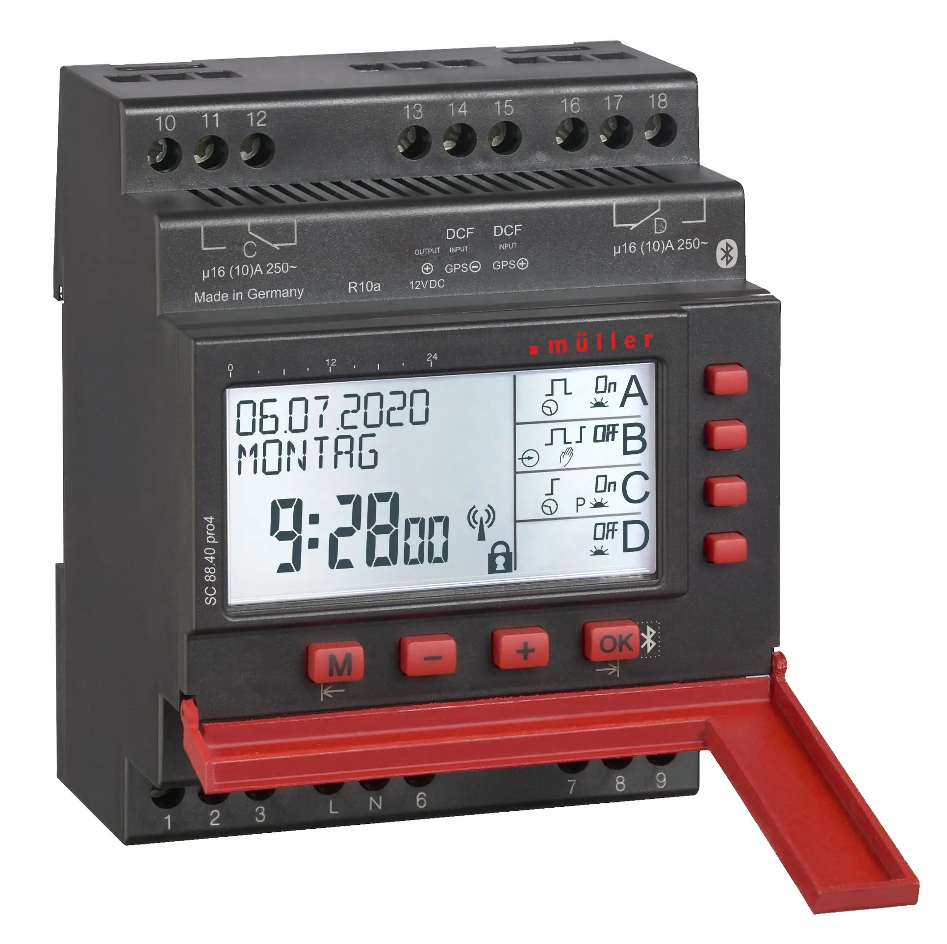 Müller Digital SC Zeitschaltuhr 230 V ac, Tage, Stunden, Sekunden, Minuten, 2-Kanal, Schraube