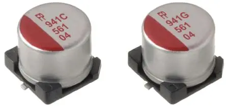 Produktfoto 1 von Nichicon CAT.8100J RHS/RHA Oberfläche Festelektrolytkondensator 470 μF 20 % / 6.3V dc, Ø 8 mm x 8.3 mm x 6.7 mm, 105 °C