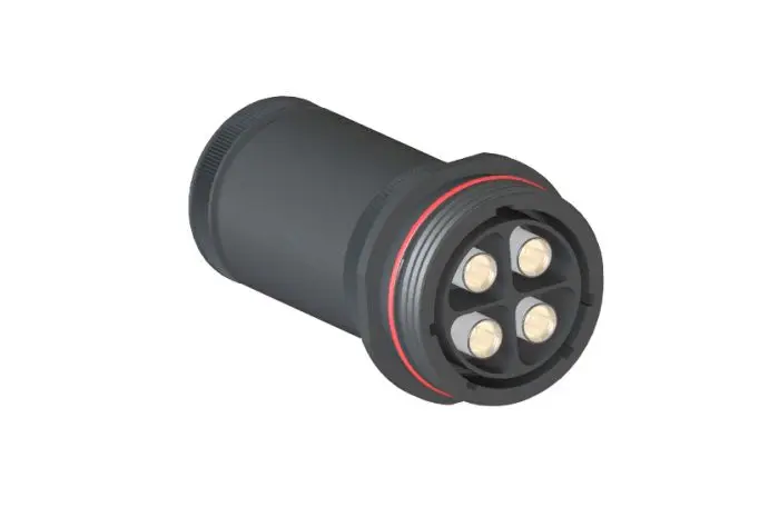 Produktfoto 1 von Bulgin Buccaneer 9000 High Power 2.4 mm Standard Rundsteckverbinder Buchse 4-polig Buchse 150A Kabel IP68