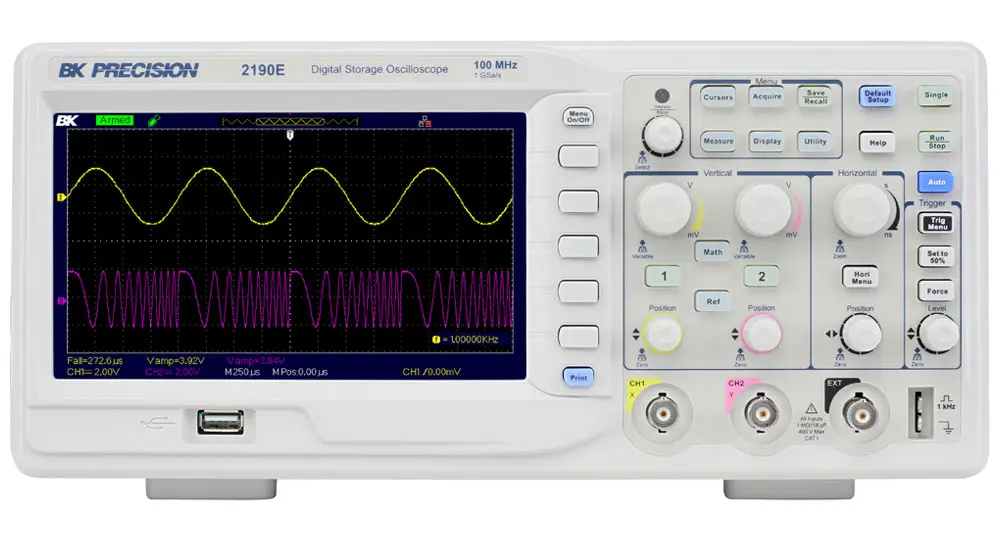Produktfoto 1 von BK Precision 2190E BK2190E Speicher Tisch Oszilloskop 2-Kanal Analog 100MHz