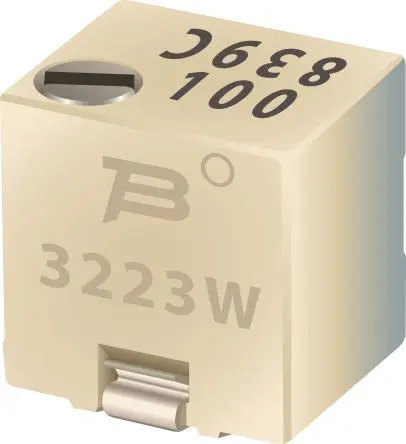 Produktfoto 1 von Bourns 3223W 11-Gang Oberfläche Trimm-Potentiometer, Einstellung von oben, 10 Ω, 20 %, 0.125 W, Lot, L. 3.9 mm, L. 0.38