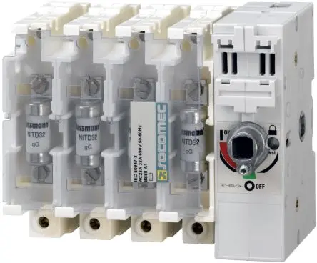 Produktfoto 1 von Socomec Gelb, Rot 3831 Drehgriff für Sicherung, IP65