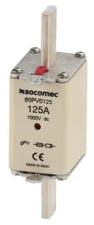 Produktfoto 1 von Socomec Sicherungseinsatz NH1, 1000V / 125A IEC, DIN, EN