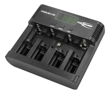 Produktfoto 1 von Ansmann Powerline 5 Pro Akkuladegerät, 12V NiMH, NiCd/1.8 A 9 V, 2 x AAA, C, D, AA 4 Steckbar