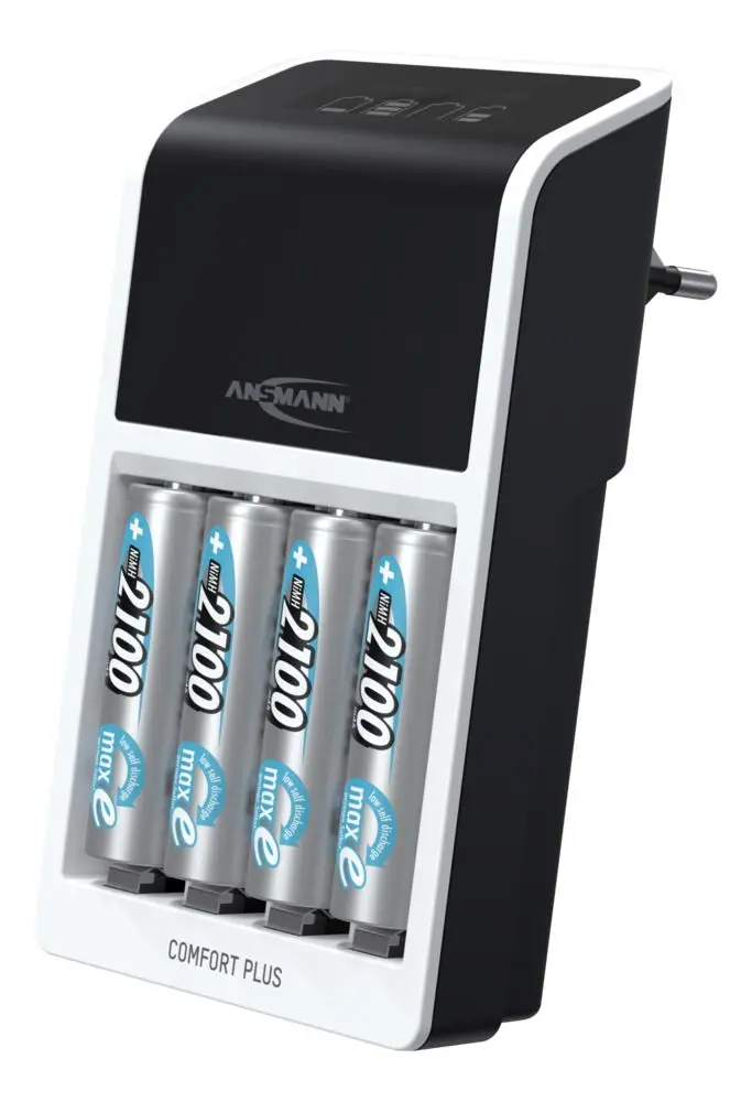 Produktfoto 1 von Ansmann 1001-0094-520 Akkuladegerät, 8.4 V (E-Block), 1.2 V, 9V (Round cells) NiMH/650 mA 2 x AAA, AA, 9 V 4 Comfort