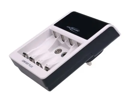 Produktfoto 1 von Ansmann 1001-0094-44-520 Akkuladegerät, 1.2V, 8.4 V, 9 V NiMH/650 mA 2 x AAA, AA, 9 V 4 NiMH