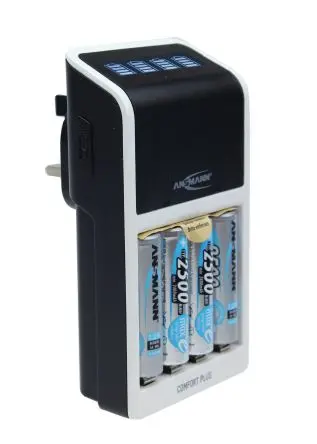 Produktfoto 1 von Ansmann 1001-0094-44-02520 Akkuladegerät, 1.2V, 8.4 V, 9 V NiMH/650 mA 2 x AAA, AA, 9 V 4