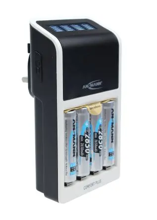 Ansmann 1001-0094-44-03520 Akkuladegerät, 1.2V, 8.4 V, 9 V NiMH/650 mA 2 x AAA, 9 V, AA 4 NiMH