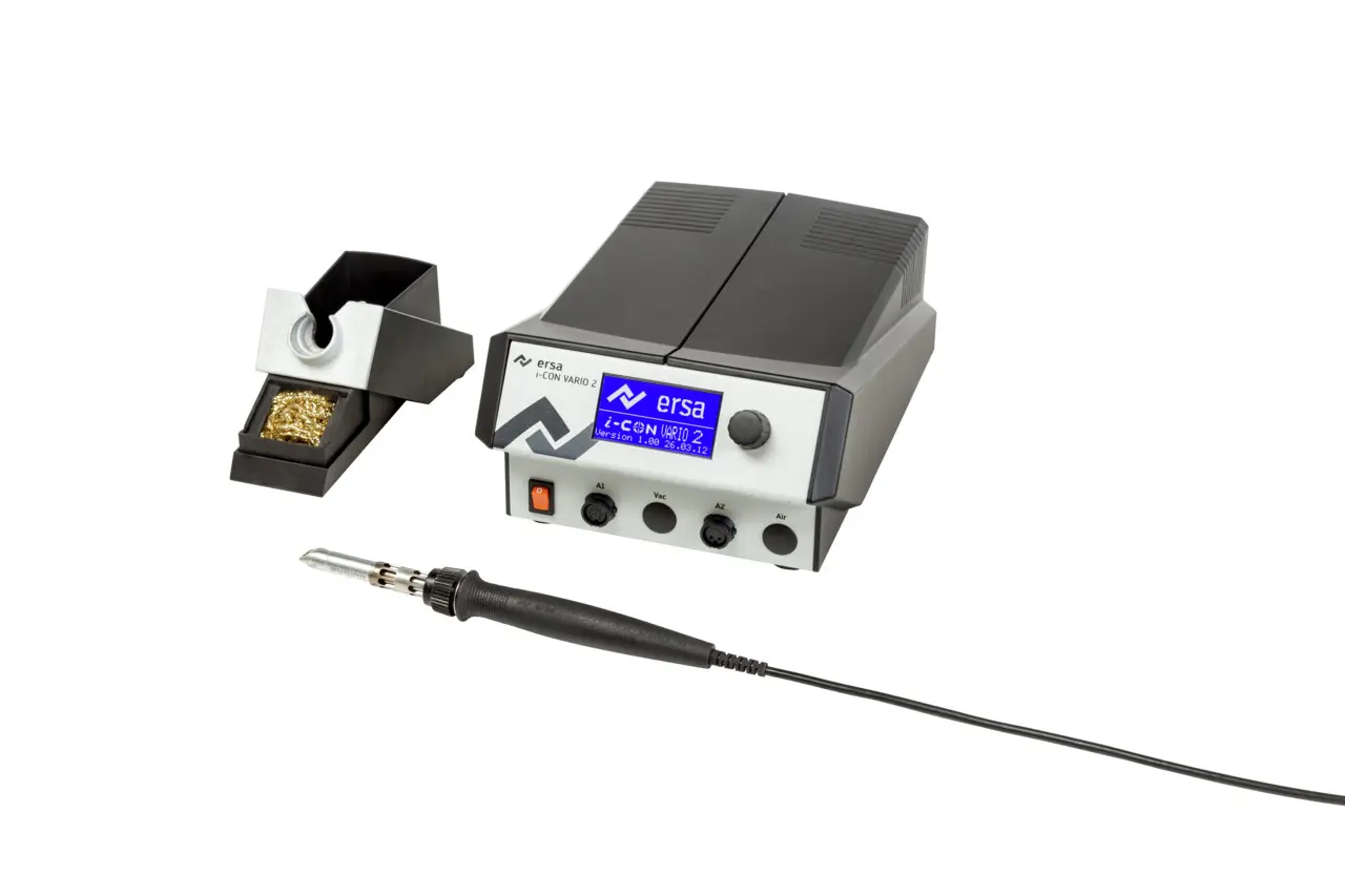 Produktfoto 1 von Ersa 0ICV2000A Lötstation, Typ F - Schutzkontakt-Stecker Löten/Entlöten 200W / 230V bis 450°C LCD