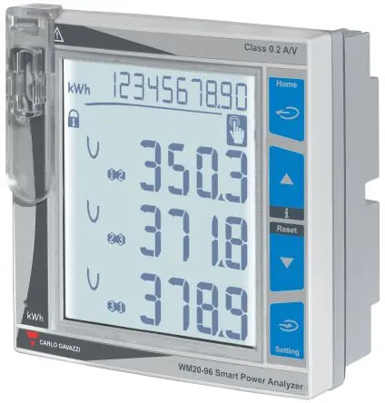 Produktfoto 1 von Carlo Gavazzi LCD Digitales Multifunktionsmessgerät für Leistung H 96 mm B 96 mm T. 49 mm