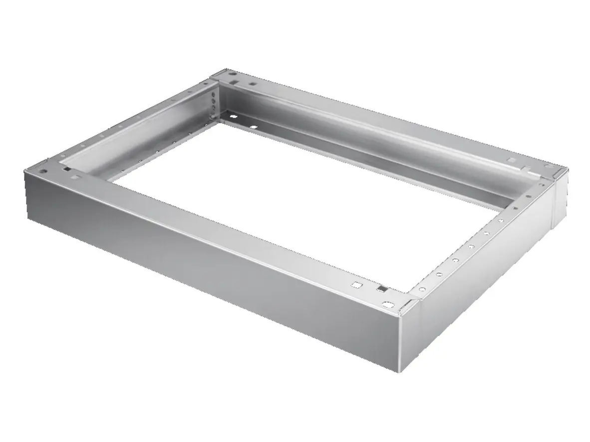 Produktfoto 1 von Rittal AX Edelstahl Sockel Sockel Hellgrau, 1200 mm, für Einteilige Konsole, H. 100 mm, T. 400 mm