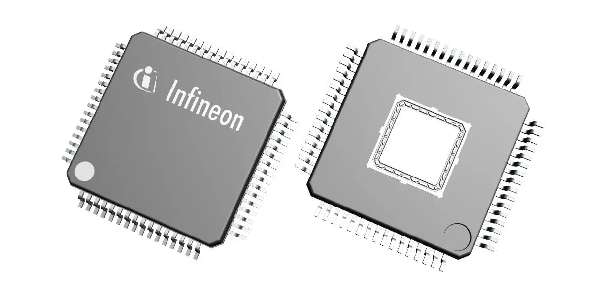 Produktfoto 1 von Infineon DC/DC Konverter 1-Kanal, 0 mA 2.2 MHz LQFP 64-Pin Festwert 5 V 5 V