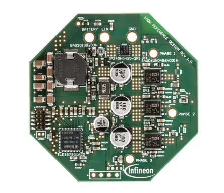 Produktfoto 1 von Infineon MOTIX TLE9879QXW40 and IAUC60N04S6N031H Entwicklungswerkzeug für Motoren und Robotik, REF_WATERPUMP100W