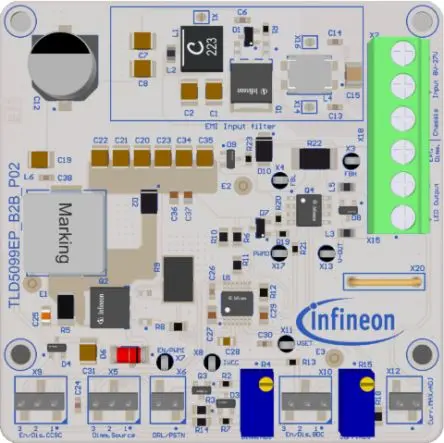 Produktfoto 1 von Infineon TLD5099EP Evaluierungskit, TLD5099EP-B2B EVALKIT Boost-Controller