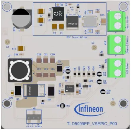 Produktfoto 1 von Infineon TLD5099EP Evaluierungsplatine, TLD5099EP-VSEPIC EVAL Boost-Controller