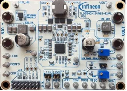 Produktfoto 1 von Infineon TLD5190QV Evaluierungsplatine, TLD5542-1IVREG-EVAL Abwärts-/Aufwärts-Controller, für TLD5542-1 als