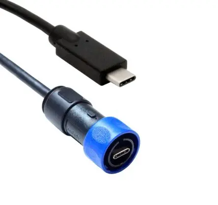 Produktfoto 1 von Bulgin Stecker 4000 IC-Buchse USB-Kabel, USB Typ C Stecker / USB Typ C, 1 m USB 3.2 Schwarz