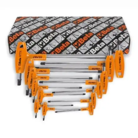 Produktfoto 1 von BETA TORX®-Schlüsselsatz T-Griff lang 11-teilig, T8, T9, T10, T15, T20, T25 T27, T30, T40, T45, T50