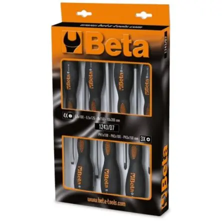 Produktfoto 1 von BETA Standard-Schraubendrehersatz, 7-teilig Schlitz, PHILLIPS®