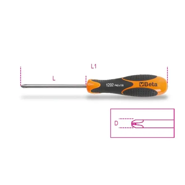 Produktfoto 1 von BETA 3 mm Kreuzkopf PHILLIPS®, Edelstahl, 156 mm / Klinge 60 mm