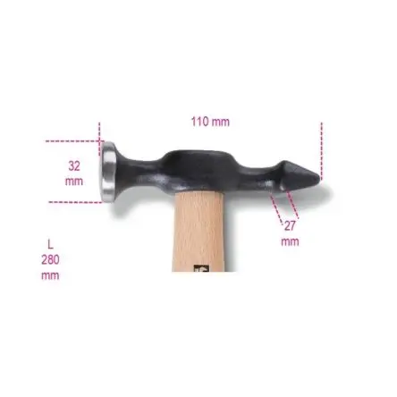 BETA Hammer, Klauenhammer 355 g Holz-Stiel 280 mm