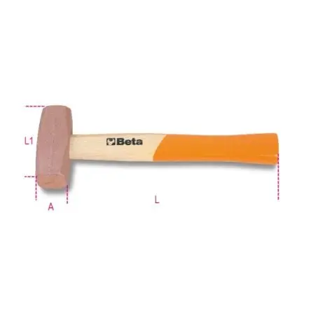 Produktfoto 1 von BETA Hammer aus Kupfer 1.5 kg Holz-Stiel 280 mm
