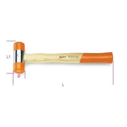Produktfoto 1 von BETA Hammer aus Gummi 134 g Holz-Stiel 260 mm