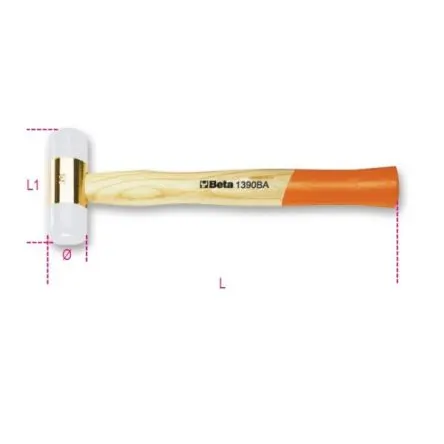 Produktfoto 1 von BETA Hammer, Funkenfrei Weiche Oberfläche 1 kg Holz-Stiel 370 mm