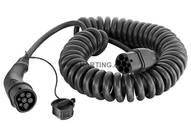 Produktfoto 1 von HARTING EV-Ladekabel 22 kW, 3, 20 A Nennstrom, 5 m, Abgeschlossen, 480 V ac, IP44, 5-adrig