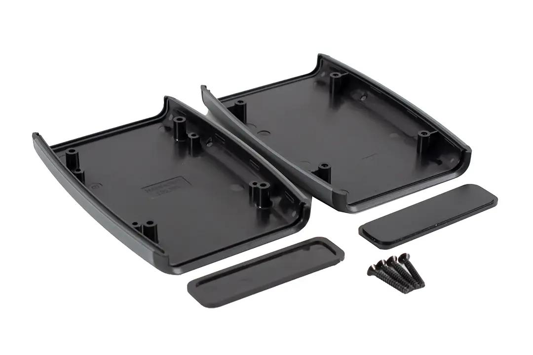 Produktfoto 1 von Hammond Serie 1553BX Tragbares Gehäuse, ABS, 79 mm Eingebautes Batteriefach, 117 mm, H. 24 mm, Grau, Schwarz, IP54