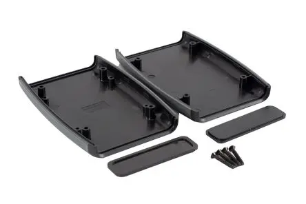 Produktfoto 1 von Hammond Serie 1553BX Tragbares Gehäuse, ABS, 79 mm Eingebautes Batteriefach, 117 mm, H. 24 mm, Schwarz, IP54